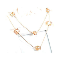 Load image into Gallery viewer, Gold Crystal Layered Necklace - SexyBling