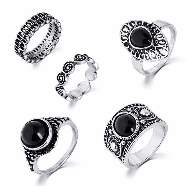 Turkish Vintage Ring Sets 5 PCS - SexyBling