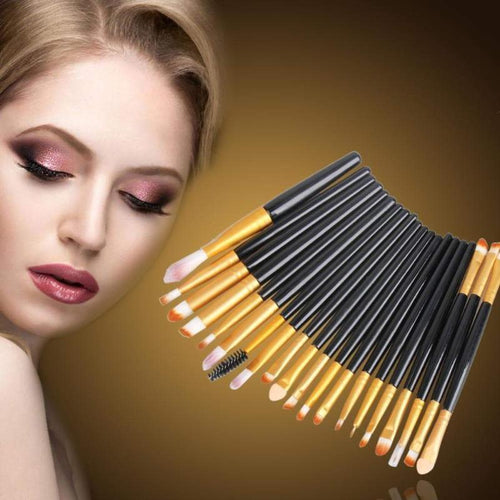 20 Piece Makeup Brush Set For Professional Foundation - SexyBling