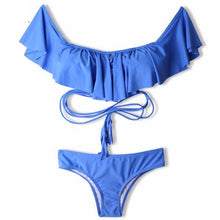 Load image into Gallery viewer, 2 Piece Off Shoulder Ruffle Bikini Set - SexyBling