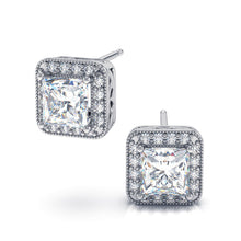 Load image into Gallery viewer, Sliver Color Princess-cut Stud Earrings - SexyBling