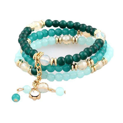 3 Multi Layered Bead Bracelets - SexyBling