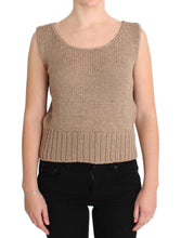 Load image into Gallery viewer, Beige Cotton Knitted Sleeveless Sweater - SexyBling