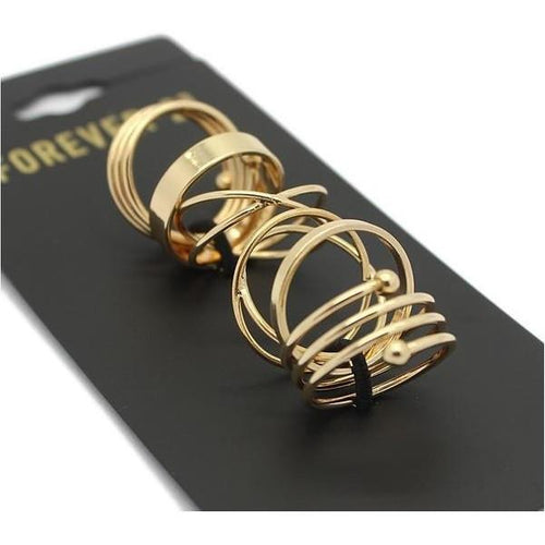 Trendy Punk Stackable Midi Rings - SexyBling