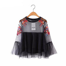 Load image into Gallery viewer, Applique Mesh Long Sleeve Top - SexyBling