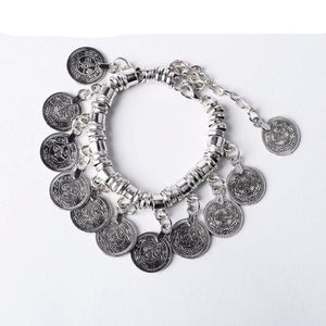 Sterling Silver Artilady Boho Coin Bracelet - SexyBling