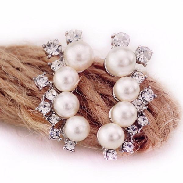 Silver Needle Pearl Earrings For Women - SexyBling