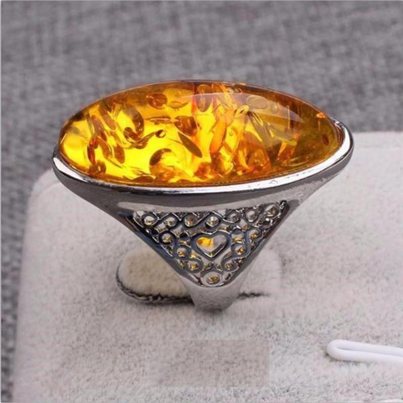 Big Bohemian Precious Orange Cocktail Ring - SexyBling