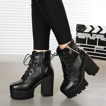 Load image into Gallery viewer, Black High Heel Zipper Boots For Women - SexyBling