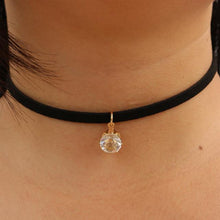 Load image into Gallery viewer, Black Leather Choker Pendant Necklaces - SexyBling