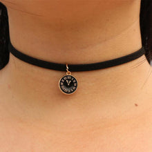 Load image into Gallery viewer, Black Leather Choker Pendant Necklaces - SexyBling