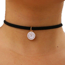 Load image into Gallery viewer, Black Leather Choker Pendant Necklaces - SexyBling