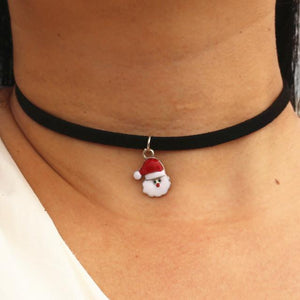 Black Leather Choker Pendant Necklaces - SexyBling