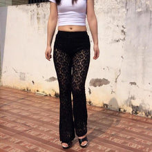 Load image into Gallery viewer, Black Polyester Lace Pant - SexyBling
