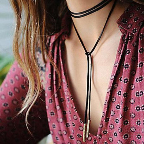 Black Terciopelo Velvet Bow Chokers Necklace - SexyBling