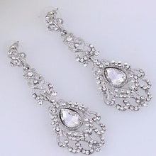 Load image into Gallery viewer, Blue Large Rhinestone Stud Earrings Dangle - SexyBling