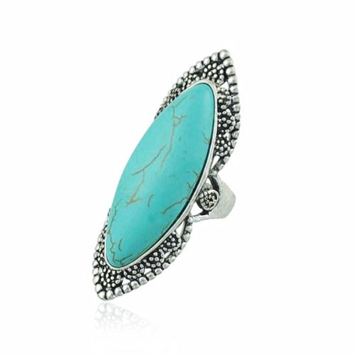 Bohemian Antique Silver Vintage Stone Ring - SexyBling