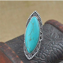 Load image into Gallery viewer, Bohemian Antique Silver Vintage Stone Ring - SexyBling