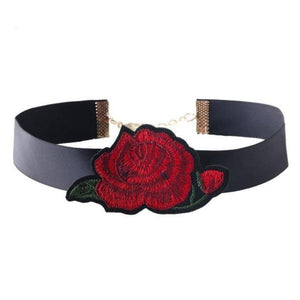 Bohemian Embroidered Floral Choker Necklace - SexyBling