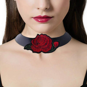 Bohemian Embroidered Floral Choker Necklace - SexyBling