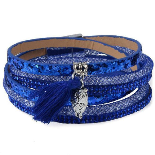Bohemian Leather Charm Tassel Bracelet - SexyBling