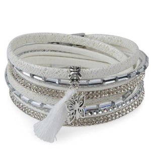 Bohemian Leather Charm Tassel Bracelet - SexyBling