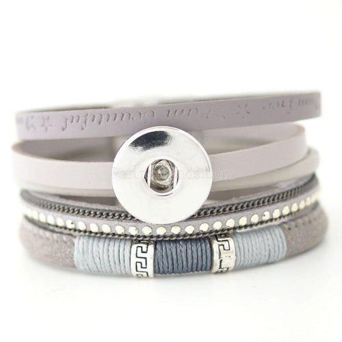 Bohemian Personalized Leather Button Bracelets - SexyBling