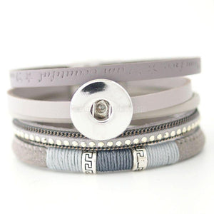 Bohemian Personalized Leather Button Bracelets - SexyBling
