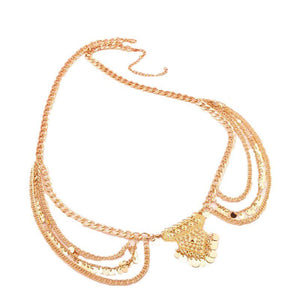 Boho Silver & Gold Metal Belly Waist Chain - SexyBling