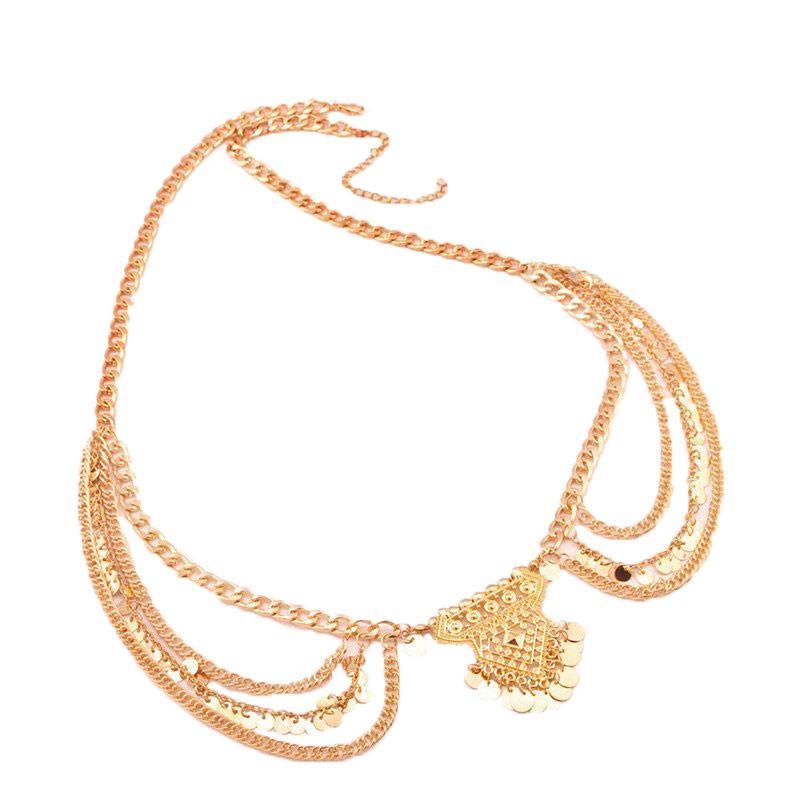Boho Silver & Gold Metal Belly Waist Chain - SexyBling