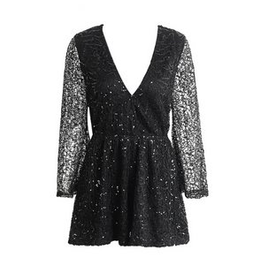 Summer Sequin Mini Loose Slit Dress - SexyBling