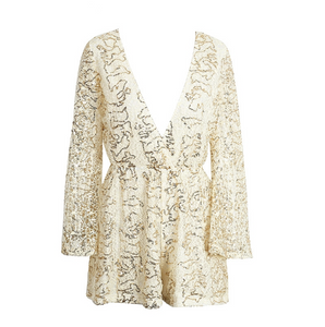 Summer Sequin Mini Loose Slit Dress - SexyBling