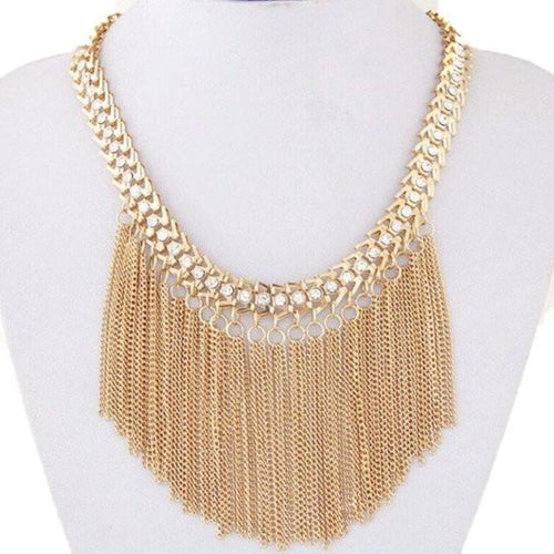Chain Fringe Necklace - SexyBling