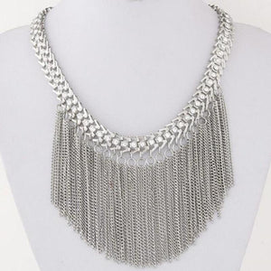 Chain Fringe Necklace - SexyBling