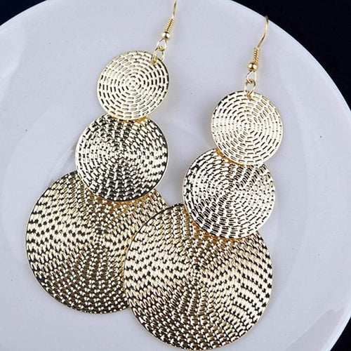 Classy Long 3 Round Danlge Earrings - SexyBling