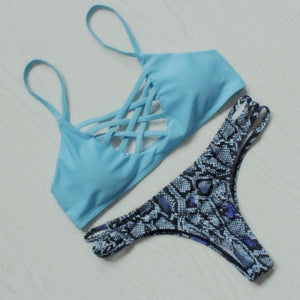 Criss Cross Halter Bikini - SexyBling