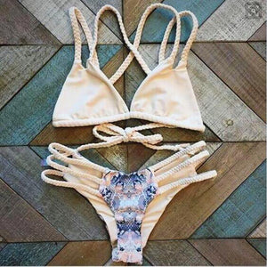 Criss Cross Halter Bikini - SexyBling