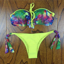 Load image into Gallery viewer, Crochet Lace Bikini With Side Tie Cheeky Bottoms - SexyBling