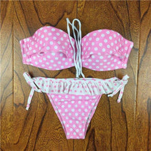 Load image into Gallery viewer, Crochet Lace Bikini With Side Tie Cheeky Bottoms - SexyBling