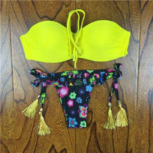 Load image into Gallery viewer, Crochet Lace Bikini With Side Tie Cheeky Bottoms - SexyBling