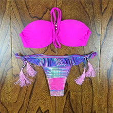 Load image into Gallery viewer, Crochet Lace Bikini With Side Tie Cheeky Bottoms
