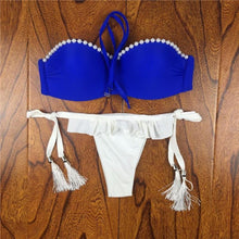 Load image into Gallery viewer, Crochet Lace Bikini With Side Tie Cheeky Bottoms - SexyBling