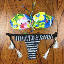 Load image into Gallery viewer, Crochet Lace Bikini With Side Tie Cheeky Bottoms - SexyBling