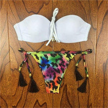 Load image into Gallery viewer, Crochet Lace Bikini With Side Tie Cheeky Bottoms - SexyBling