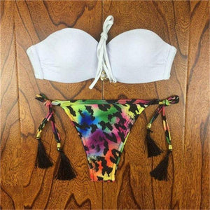 Crochet Lace Bikini With Side Tie Cheeky Bottoms - SexyBling
