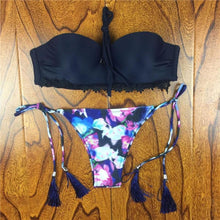 Load image into Gallery viewer, Crochet Lace Bikini With Side Tie Cheeky Bottoms - SexyBling