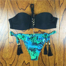 Load image into Gallery viewer, Crochet Lace Bikini With Side Tie Cheeky Bottoms - SexyBling