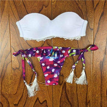 Load image into Gallery viewer, Crochet Lace Bikini With Side Tie Cheeky Bottoms - SexyBling