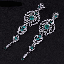 Load image into Gallery viewer, Crystal Green Chandelier Earrings - SexyBling