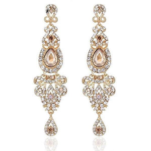 Crystal Long Chandelier Earrings - SexyBling